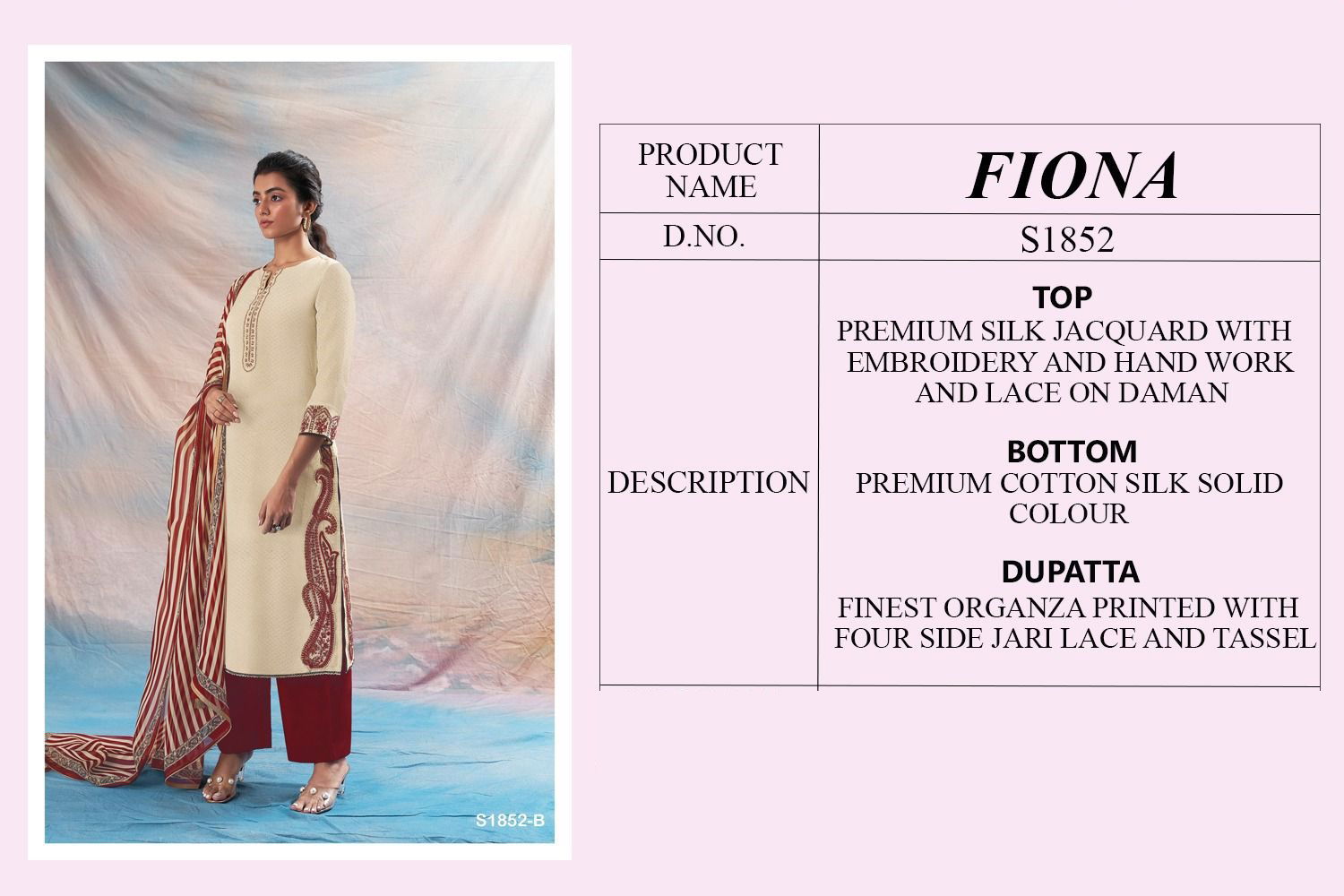 FIONA 1852 Silk Designer Salwar Suits Catalog